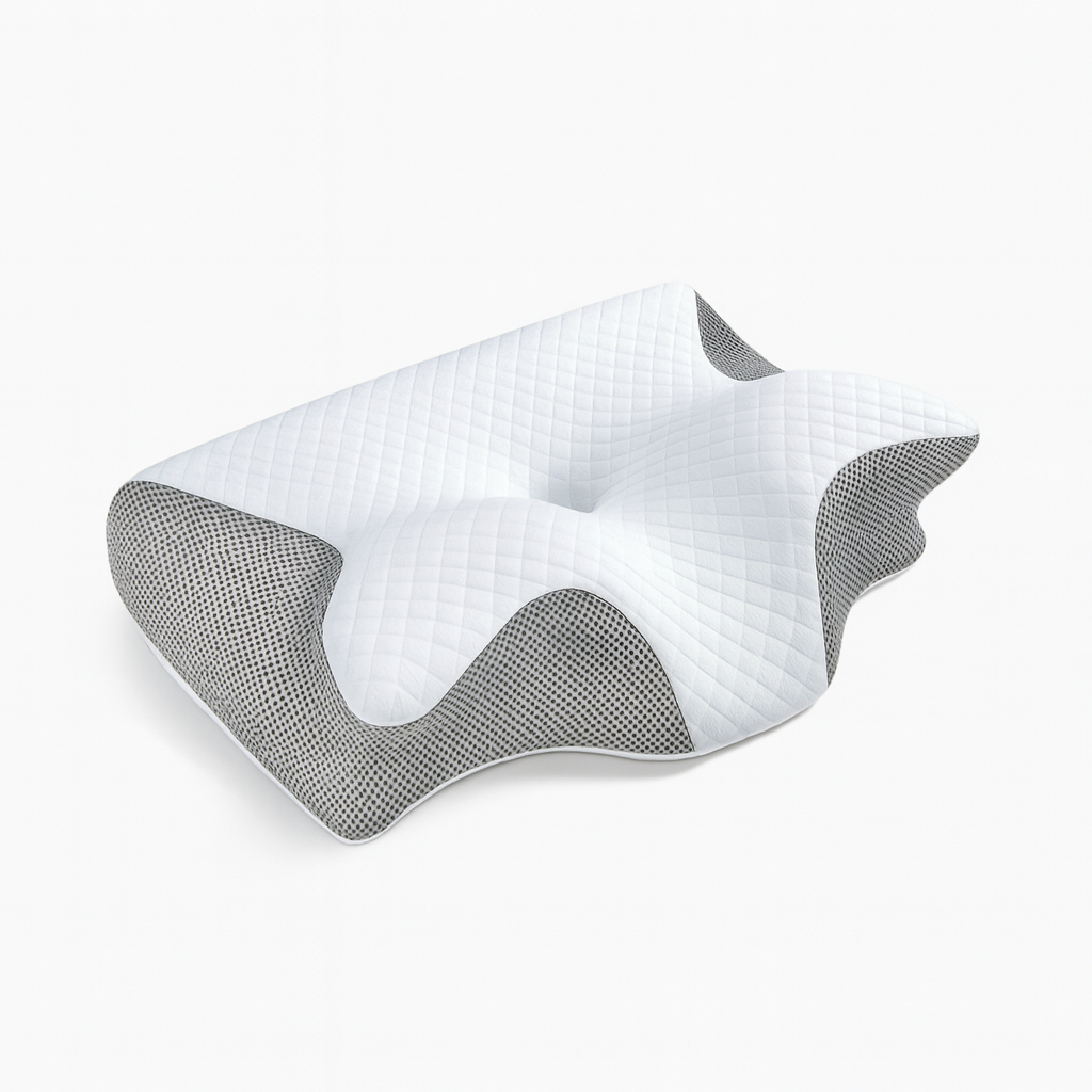 Ergonomic Butterfly Neck Support Pillow with Memory Foam and Massage Features