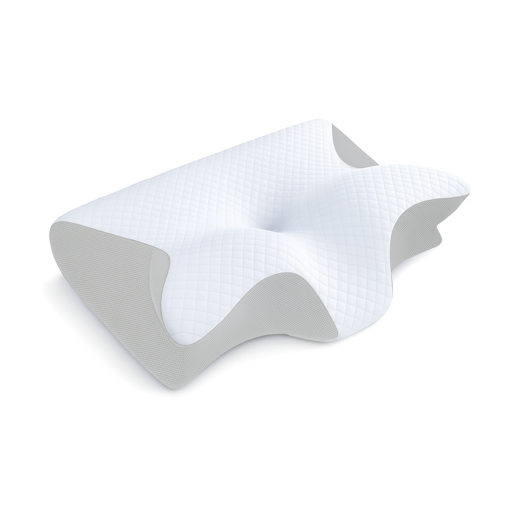 Ergonomic Butterfly Neck Support Pillow with Memory Foam and Massage Features