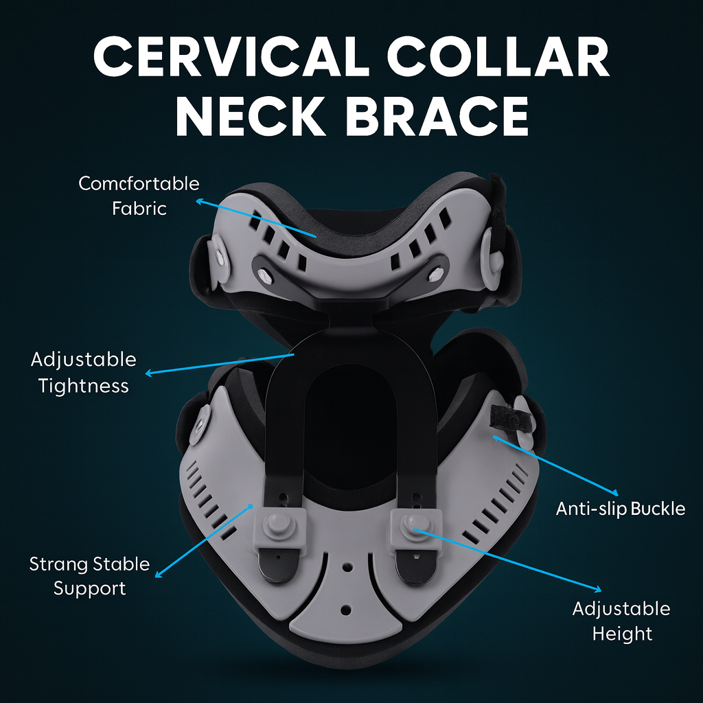 Neck Brace Support Orthosis - Adjustable Cervical Collar