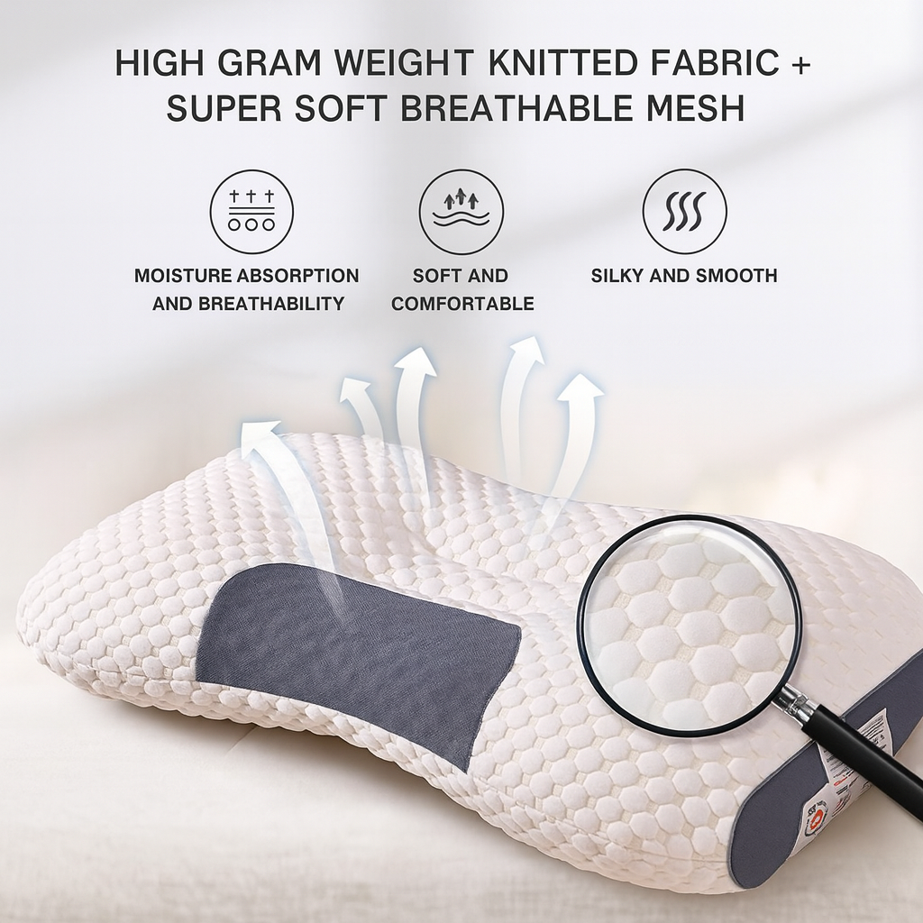 Cervical Orthopedic Neck Pillow with Soybean Fiber Core