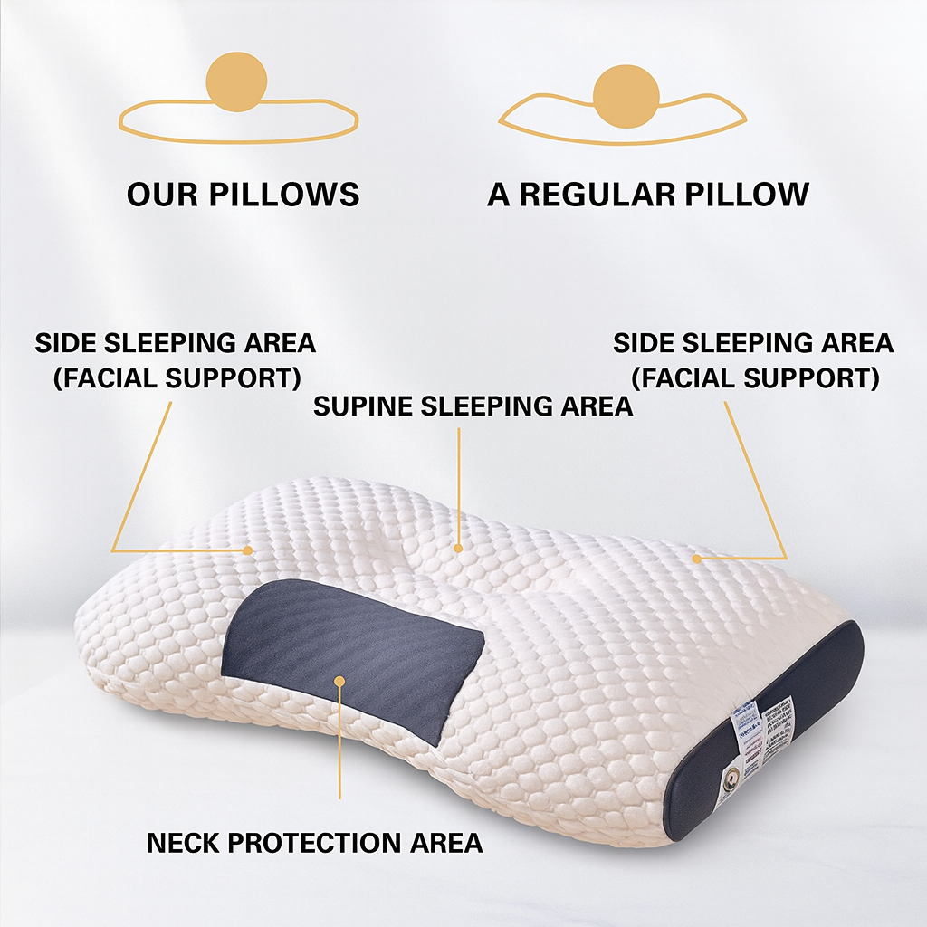 Cervical Orthopedic Neck Pillow with Soybean Fiber Core