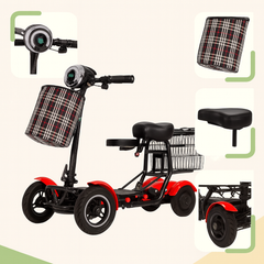 Lightweight Foldable Electric Mobility Scooter | Dual Motor, 4 Wheels, Compact 2-Seater for Elderly & Disabled