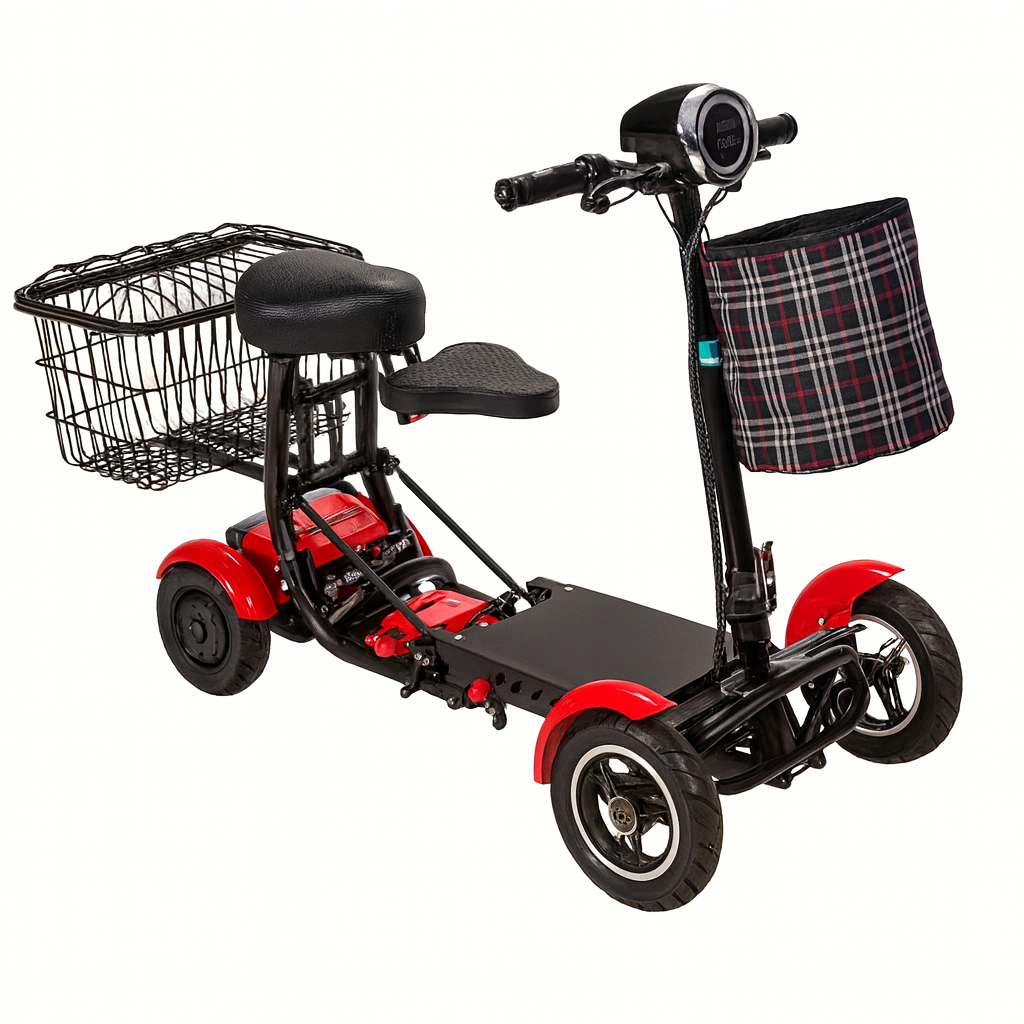 Lightweight Foldable Electric Mobility Scooter | Dual Motor, 4 Wheels, Compact 2-Seater for Elderly & Disabled