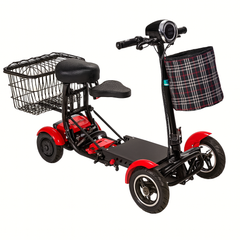 Lightweight Foldable Electric Mobility Scooter | Dual Motor, 4 Wheels, Compact 2-Seater for Elderly & Disabled