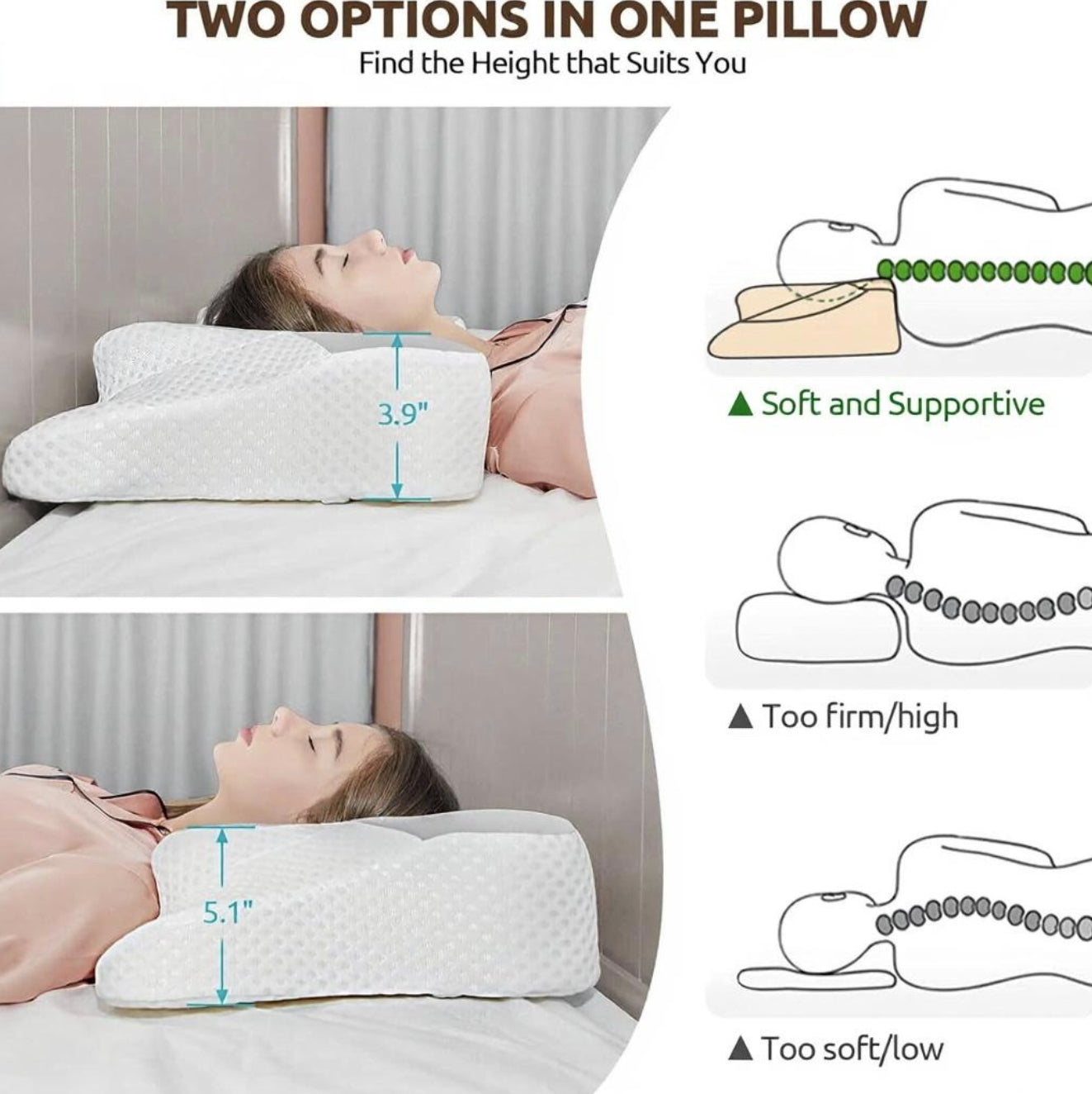 Orthopedic Butterfly-Shaped Memory Foam Pillow for Neck Pain Relief and Relaxation