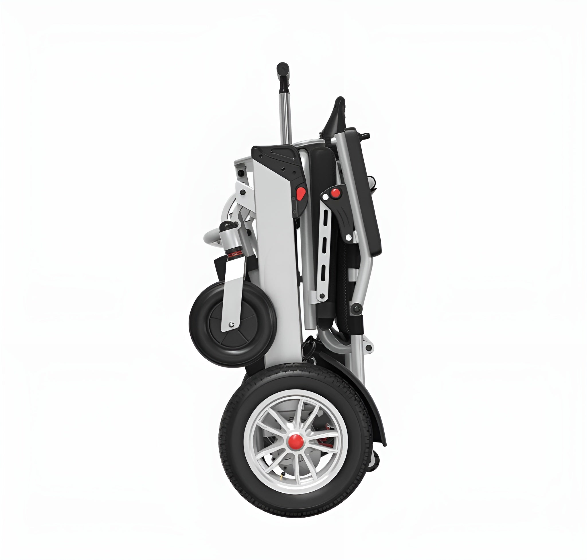 Foldable mobility wheelchair on a white background