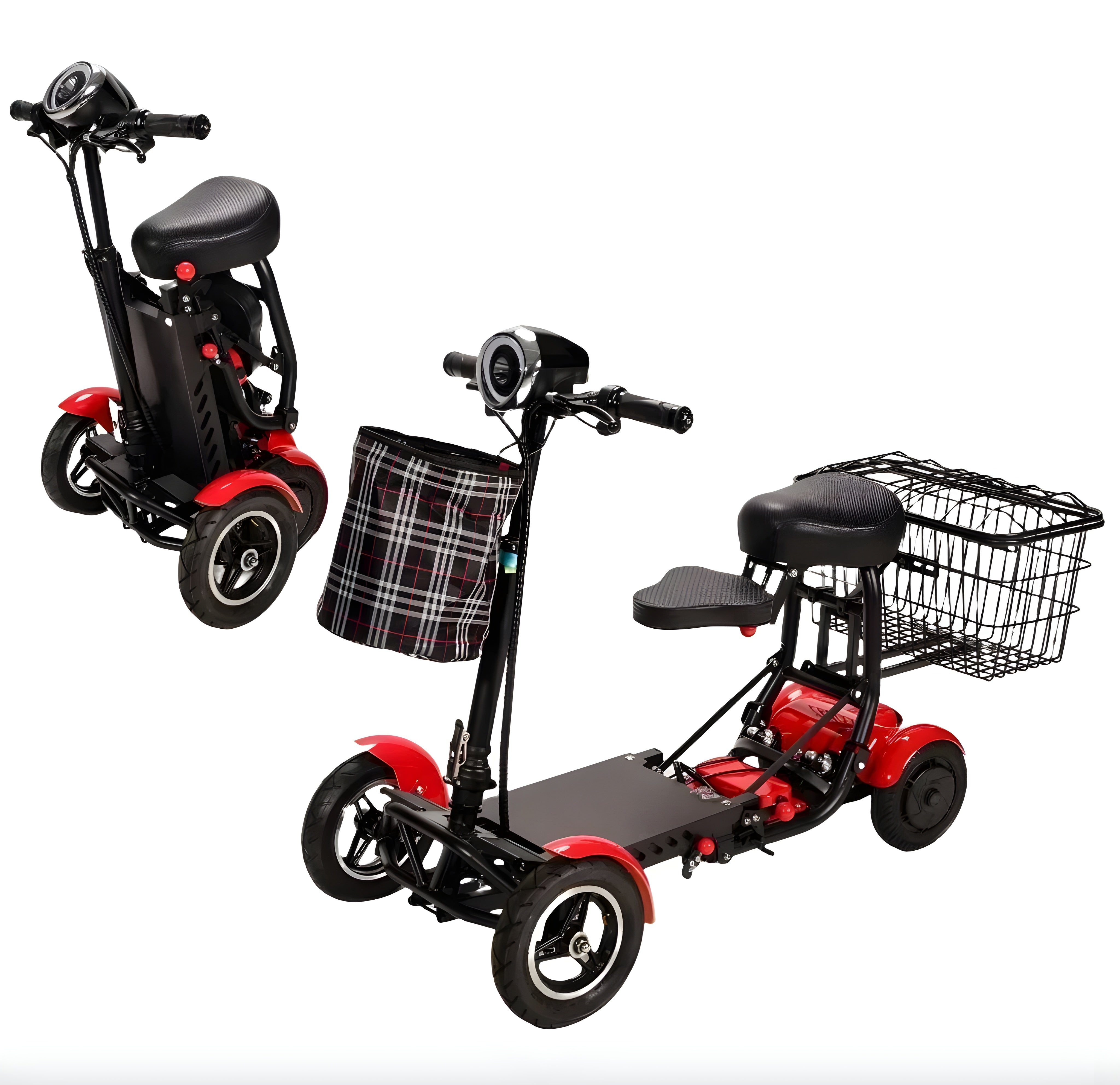 Lightweight Foldable Electric Mobility Scooter | Dual Motor, 4 Wheels, Compact 2-Seater for Elderly & Disabled